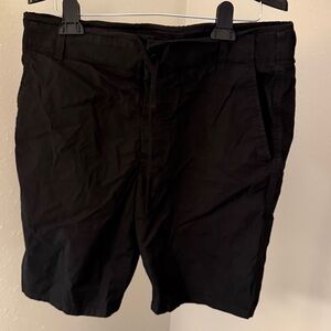 James Perse Standard Black Cotton Men’s Shorts Button Front Size 32-Preowned